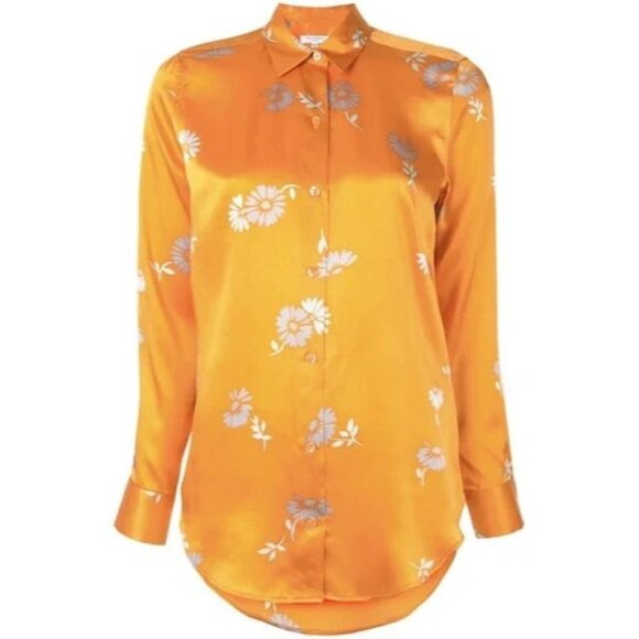 Equipment Tops - NWT Equipment Essential in Orangeraie Floral Satin Silk Button Down Shirt L $280